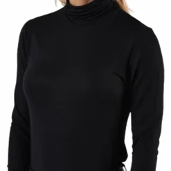 Lela Life L/S Rollneck Top Jrs Black