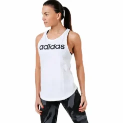 Linear Loose Tank White/Black