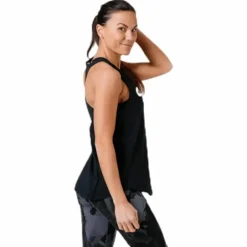 Linear Loose Tank White/Black