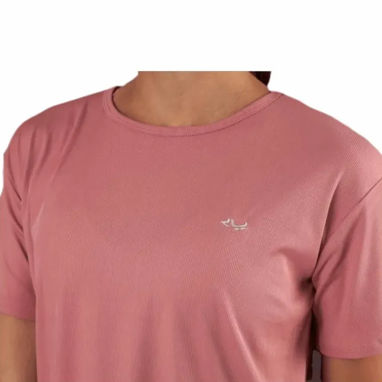 Logo Ribbed Tee Pink