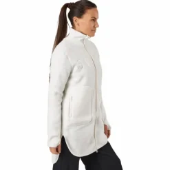 Long Pile Zip Sweat Off White