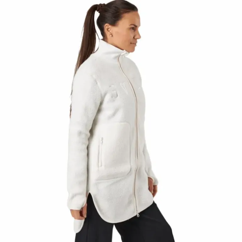 Long Pile Zip Sweat Off White