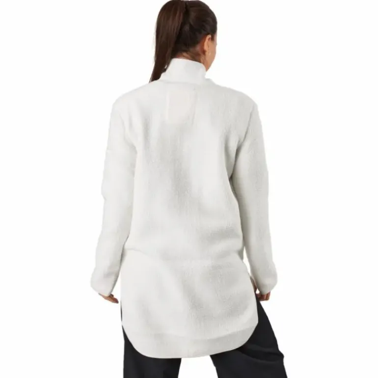 Long Pile Zip Sweat Off White