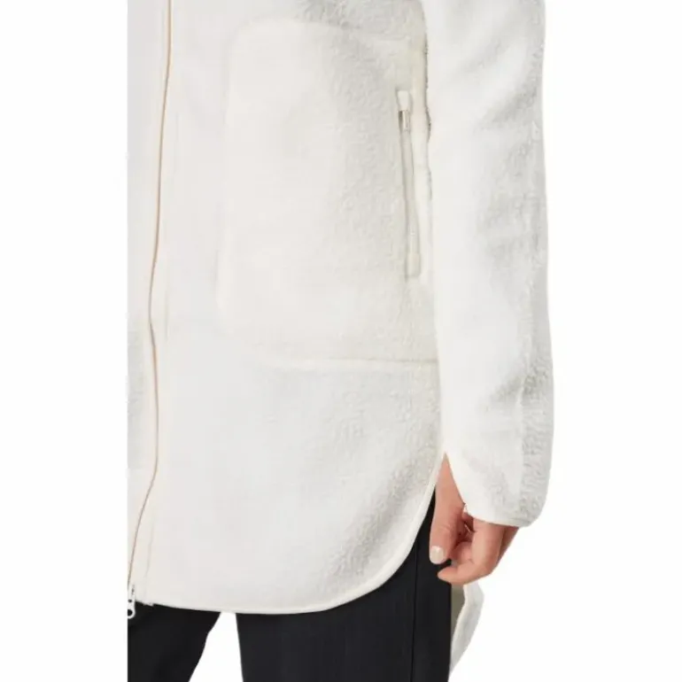 Long Pile Zip Sweat Off White