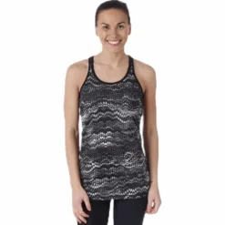 Long Racerback AOP Black