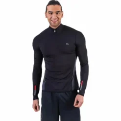 Long Sleeve 1/2 Zip Top Black