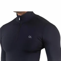 Long Sleeve 1/2 Zip Top Black