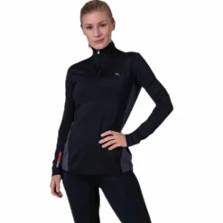 Long Sleeve 1/2 Zip Top Black