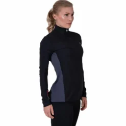 Long Sleeve 1/2 Zip Top Black