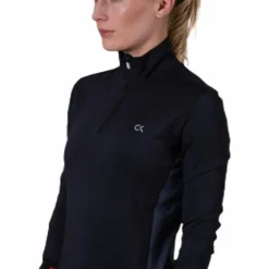 Long Sleeve 1/2 Zip Top Black