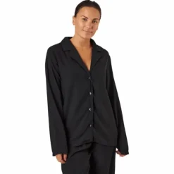 L/s V-neck (button Down) Black