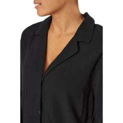 L/s V-neck (button Down) Black