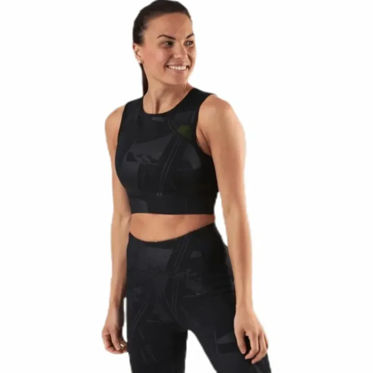 Mado Aop Cropped Training Top Black