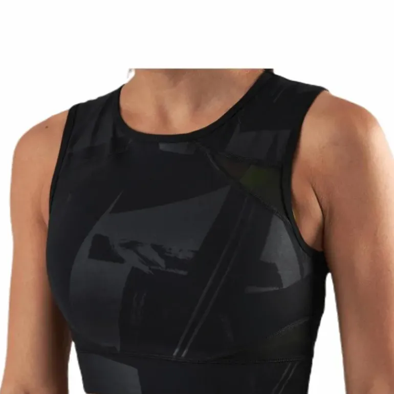 Mado Aop Cropped Training Top Black