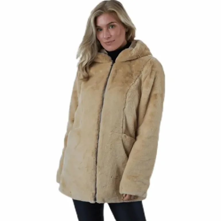 Malou Faux Fur Coat Cc Otw Beige