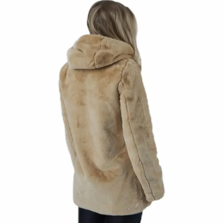 Malou Faux Fur Coat Cc Otw Beige
