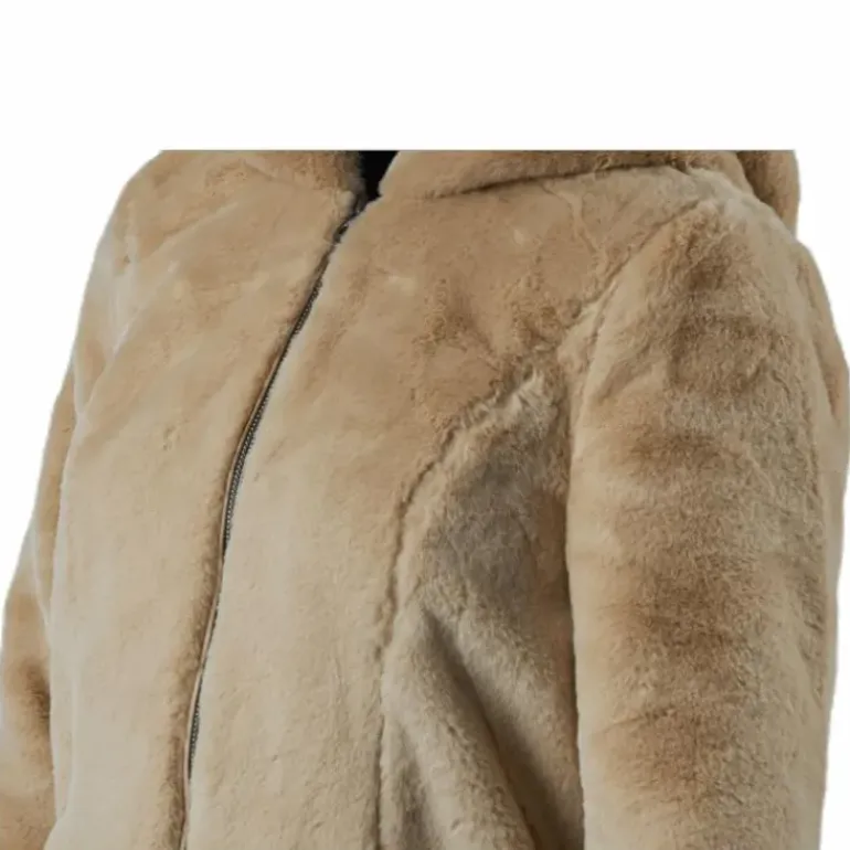 Malou Faux Fur Coat Cc Otw Beige