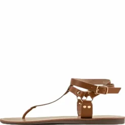 Maya Pu Ankle Wrap Sandal Brown