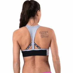 Medium Pad Logo Bra Black/Grey