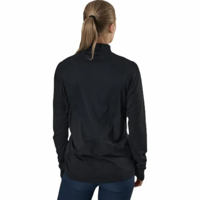 Mesh 1/4 Zip Black
