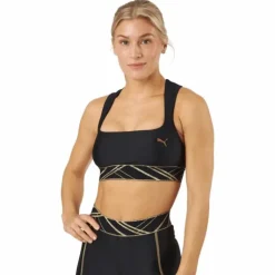 Mid Impact Deco Glam Bra Puma Black-deco Glam