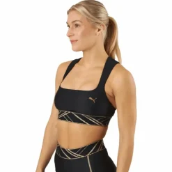 Mid Impact Deco Glam Bra Puma Black-deco Glam
