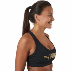 Mid Impact Puma Fit Bra Puma Black-metallic Puma