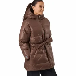 Mid Length Beltet Coat Dark Bark