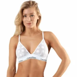 Modern Cotton Dot Unlined Triangle White
