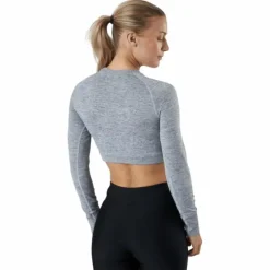 Molly Seamless Ls Crop Top Grey