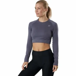 Molly Seamless Ls Crop Top Blue