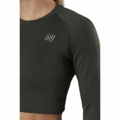 Molly Seamless Ls Crop Top Green