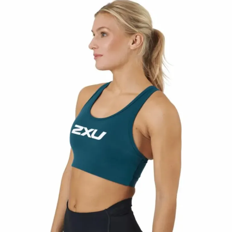 Motion Racerback Crop Deep Jade/white