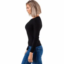 Natalia L/S Rib Pullover Knt Black