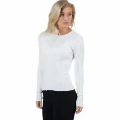 Natalia L/S Rib Pullover Knt White