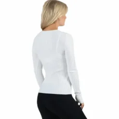 Natalia L/S Rib Pullover Knt White