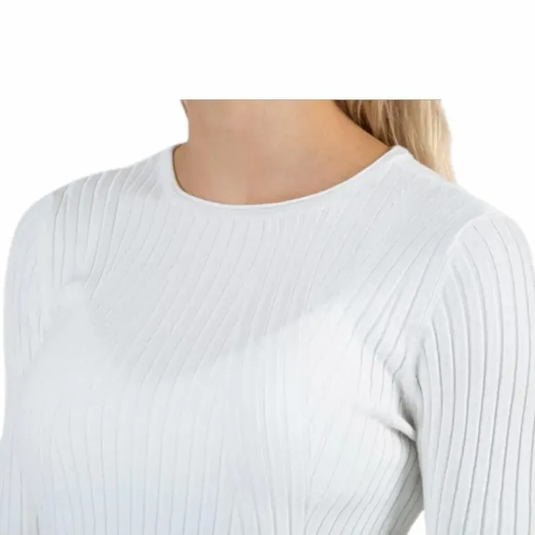 Natalia L/S Rib Pullover Knt White