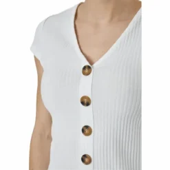 Nella S/S Button Top Jrs White