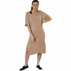 Neora Ss Fold Up Dress Beige
