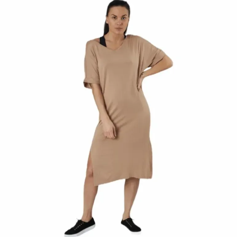 Neora Ss Fold Up Dress Beige