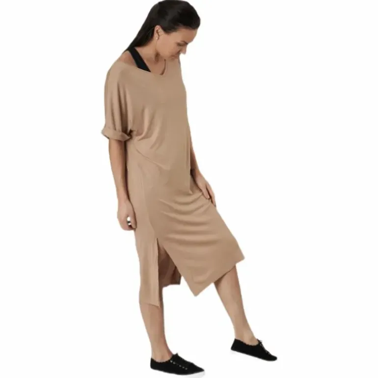 Neora Ss Fold Up Dress Beige