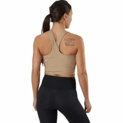 Night Rib Crop Tank Beige
