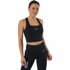 Night Rib Crop Tank Black