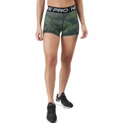 Nike Pro Dri-fit Women's 3" Pr Treeline/black/white