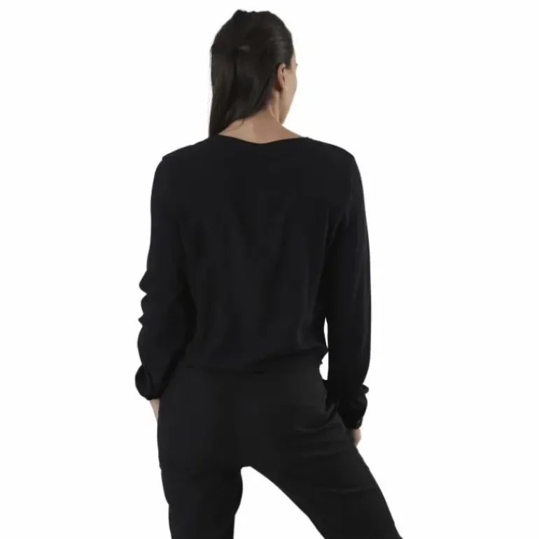 Nina Life L/S Tie Shirt Wvn Black
