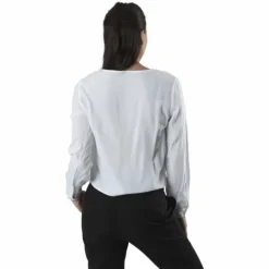 Nina Life L/S Tie Shirt Wvn White
