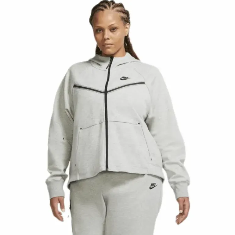 Nsw tch flc wr hoody fz plus Grey
