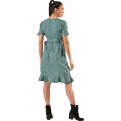 Olivia S/S Wrap Dress Wvn Green