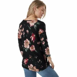 Onlelcos 4/5 Aop Top Jrs Noos Black W/jasmin Flower 15