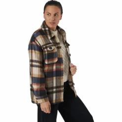 Onlmaci L/s Check Shacket Pnt Humus